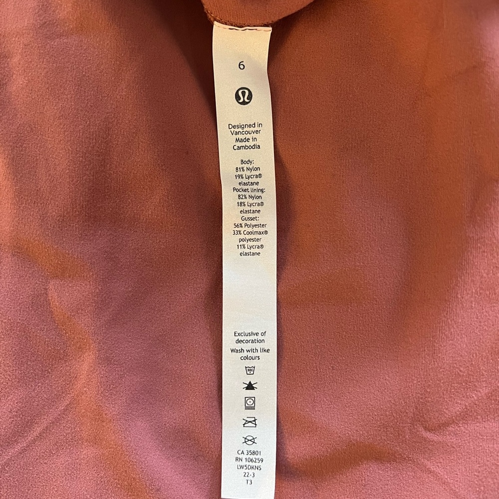 NWOT Lululemon Groove Pant Brier Rose Size 6 Flare Leggings - Picture 3 of 3